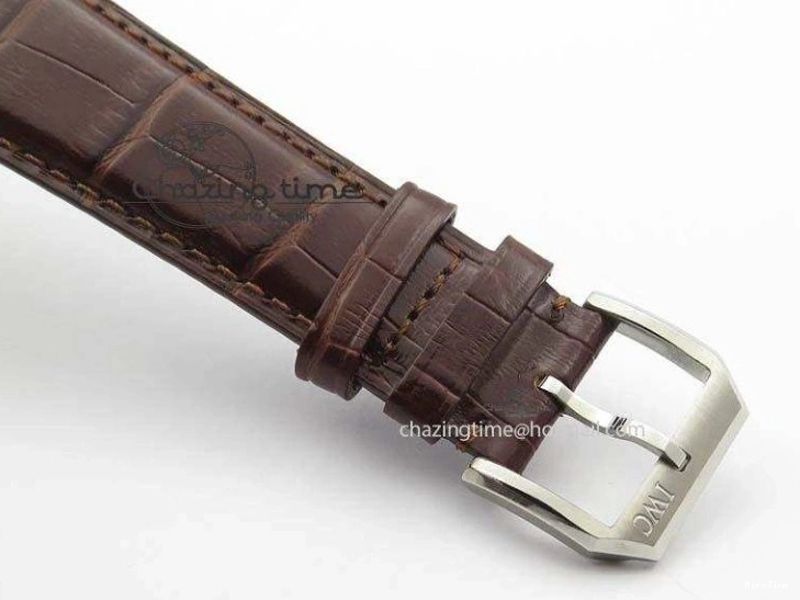 MIROTIME 0507 Sustainable Portuguese IW5444 SS White Dial RG Numbers On Brown Leather Strap A 7256